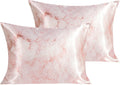 Ntbay 2 Pack Satin Standard Pillowcases for Hair and Skin, Luxurious and Silky Marbling Printed Pillow Cases with Envelope Closure, 20x26 I…