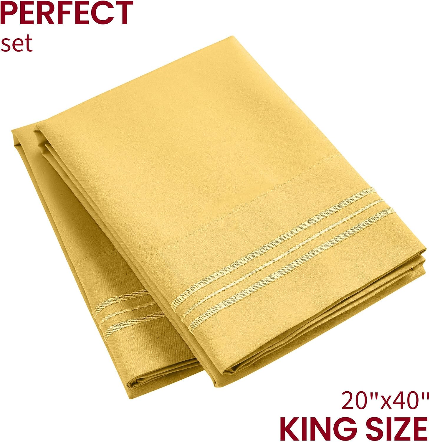 Mellanni Pillow Cases - Luxury, Extra Soft, Cooling Pillow Covers - 2 PC Iconic Collection Pillowcases - Envelope Closure (King 20" x 40",…
