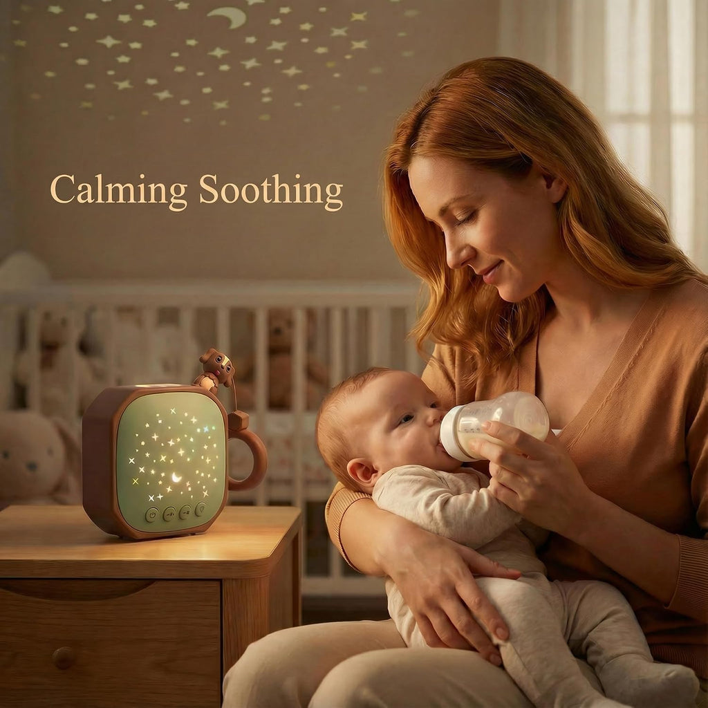 Junificent White Noise Sound Machine Baby with Star Projector | Portable Lullaby Music for Baby Sleeping | Soothing Sound Machine…