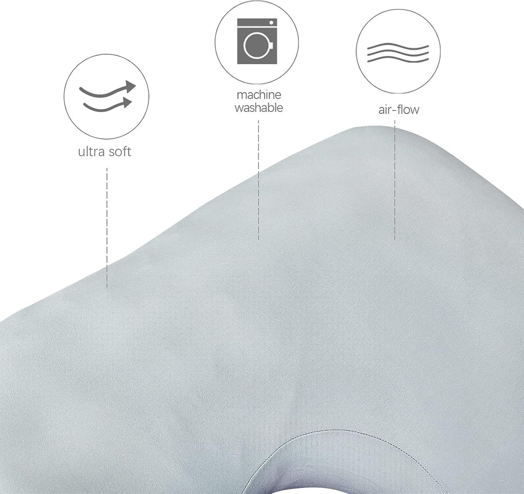 Pregnancy Pillow Cover U-Shaped 100% Cotton (ONLY Pillowcase), Super Soft Replacement Cover Fits Most 55/57 Inch Maternity Pillow, Full…
