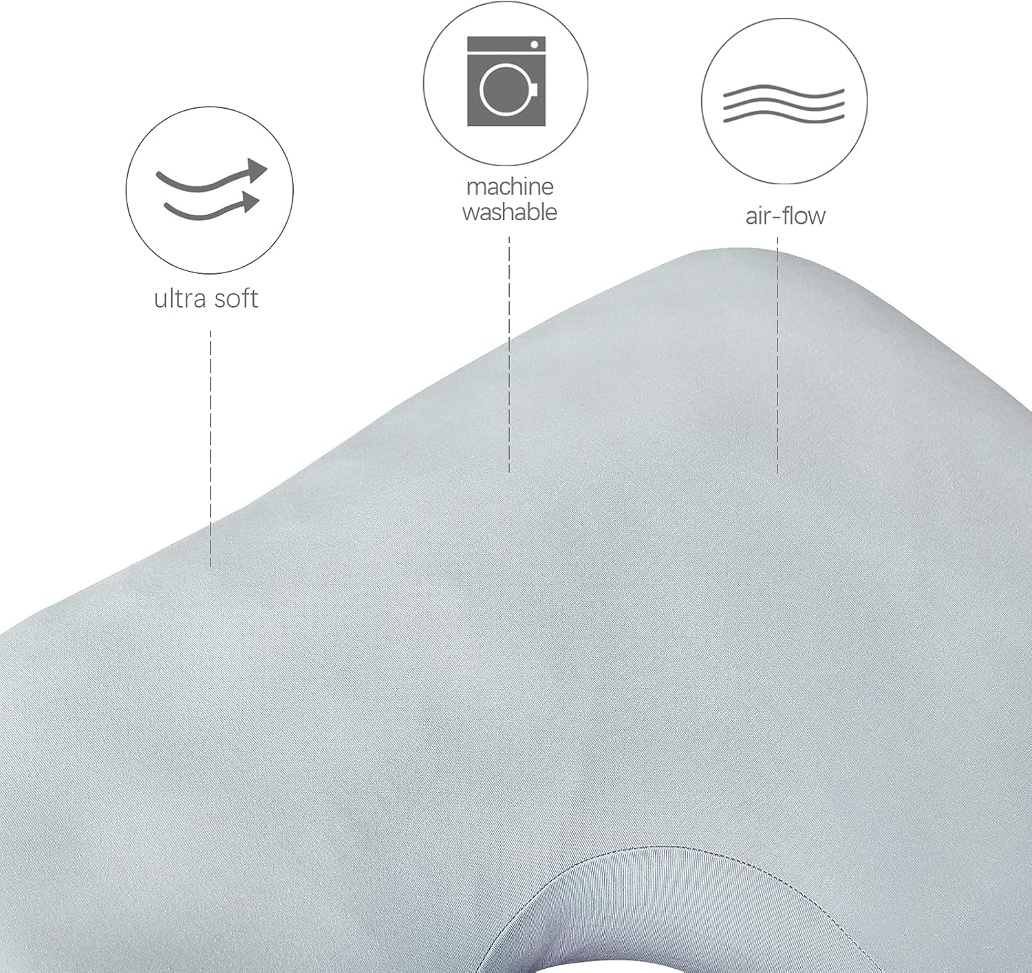 Pregnancy Pillow Cover U-Shaped 100% Cotton (ONLY Pillowcase), Super Soft Replacement Cover Fits Most 55/57 Inch Maternity Pillow, Full…