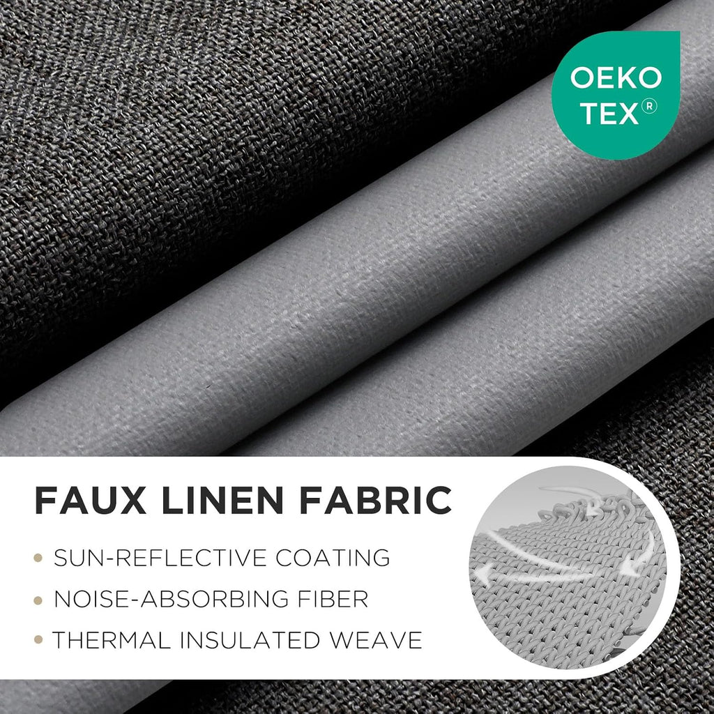 Joydeco Charcoal Grey Blackout Curtains 108 Inches Long, Extra Long Curtains 108 Inch Length 1 Panel for Bedroom, Thermal Insulated Linen…