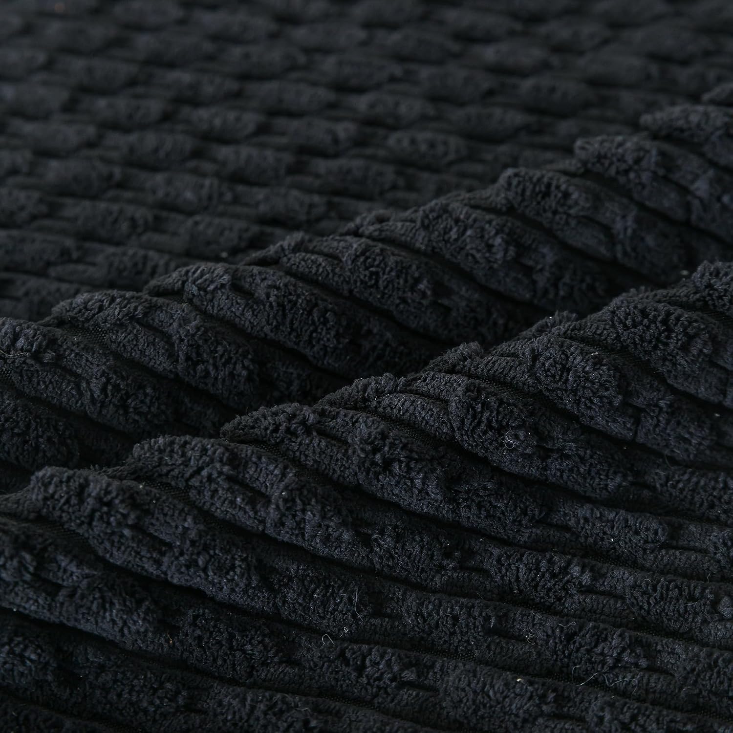 Cozoomy Set of 4 Black Decorative Throw Pillow Covers 24x24 Inch Corduroy Pillow Covers for Bed Couch Sofa Living Room Soft Square Cushion…