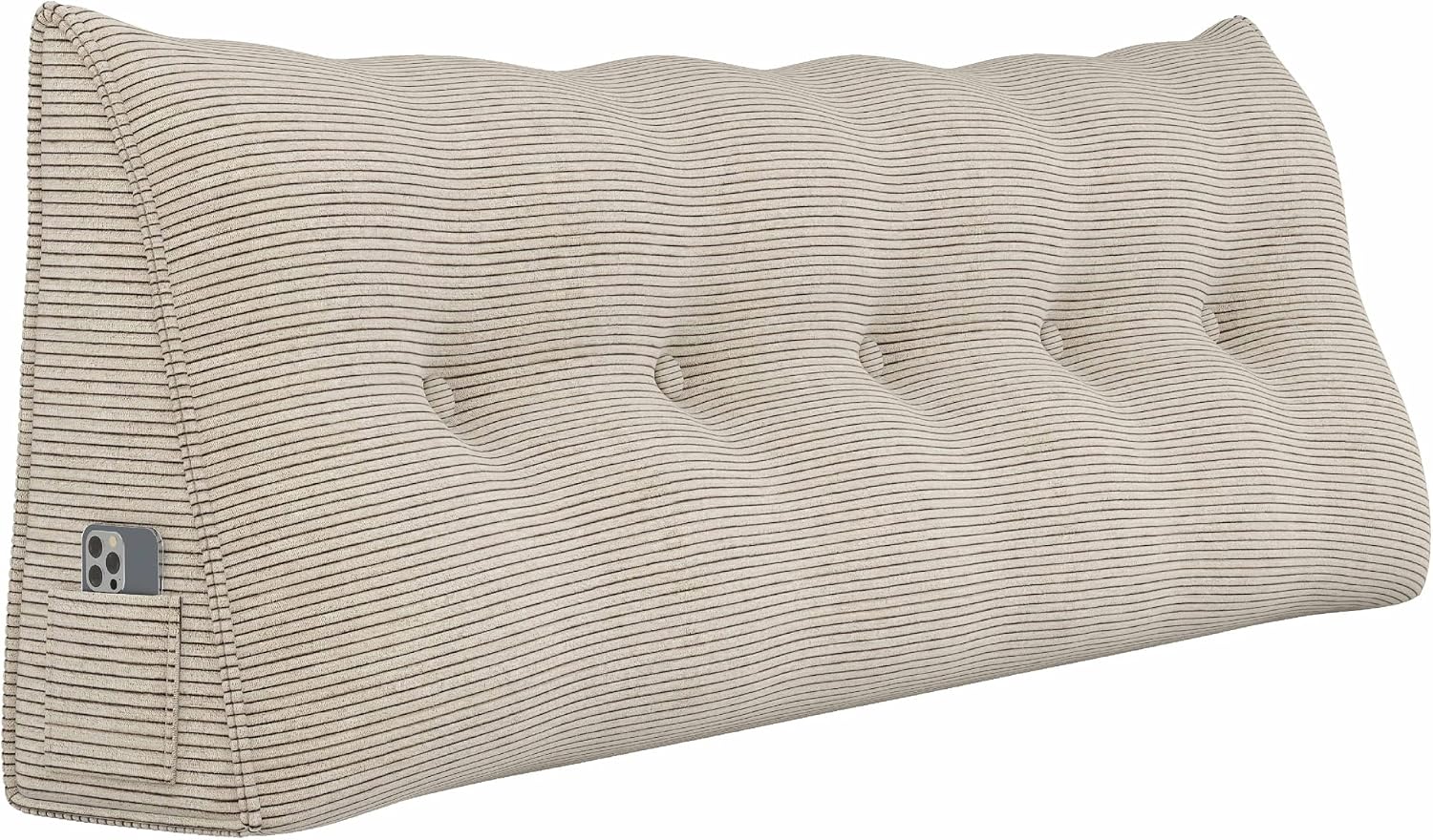 Triangular Headboard Corduroy Wedge Pillows for Sitting Up in Bed Rest Adult, Upholstered Reading Bolster Pillow for Daybed Sofa Couch…