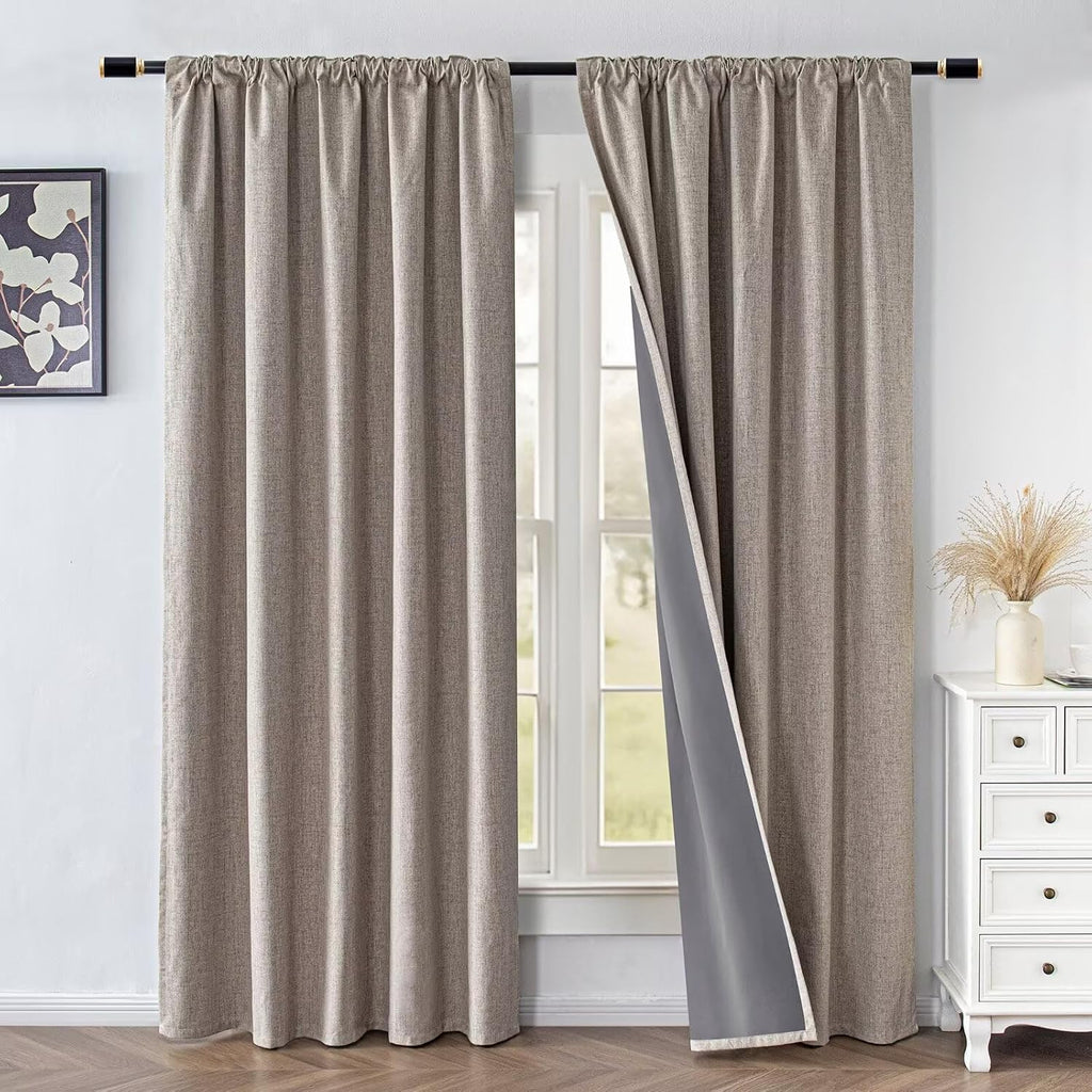 IGEMAEVE 100% Blackout Curtains 108 Inches Long for Bedroom, Black Out Curtains 2 Panels Set, Rod Pocket & Back Tab Thermal Insulated…