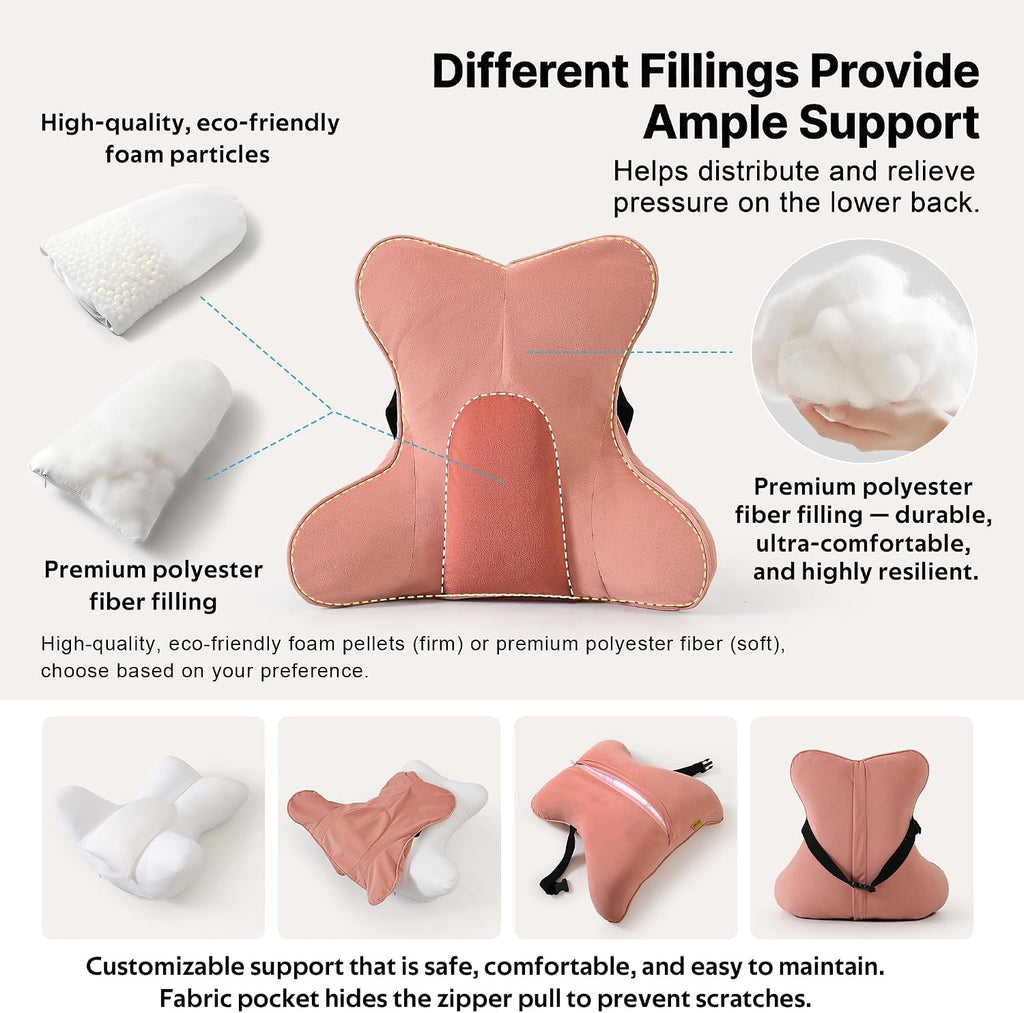 Ailuteie Lumbar Support Pillow (Pat. Pend) for Office Chair, Couch, Recliner & Car Seat, Ergonomic Back Support Cushion for Lower Back, Wa…