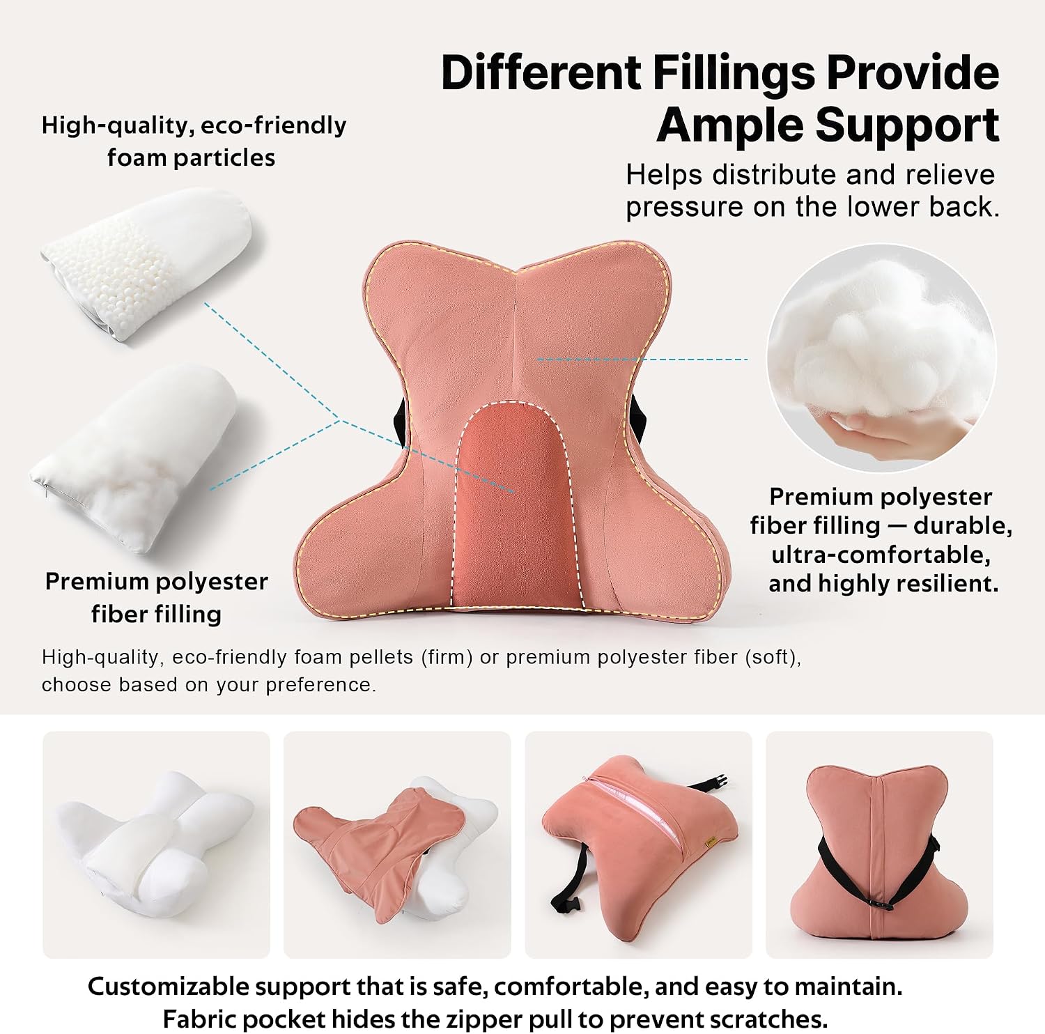 Ailuteie Lumbar Support Pillow (Pat. Pend) for Office Chair, Couch, Recliner & Car Seat, Ergonomic Back Support Cushion for Lower Back, Wa…
