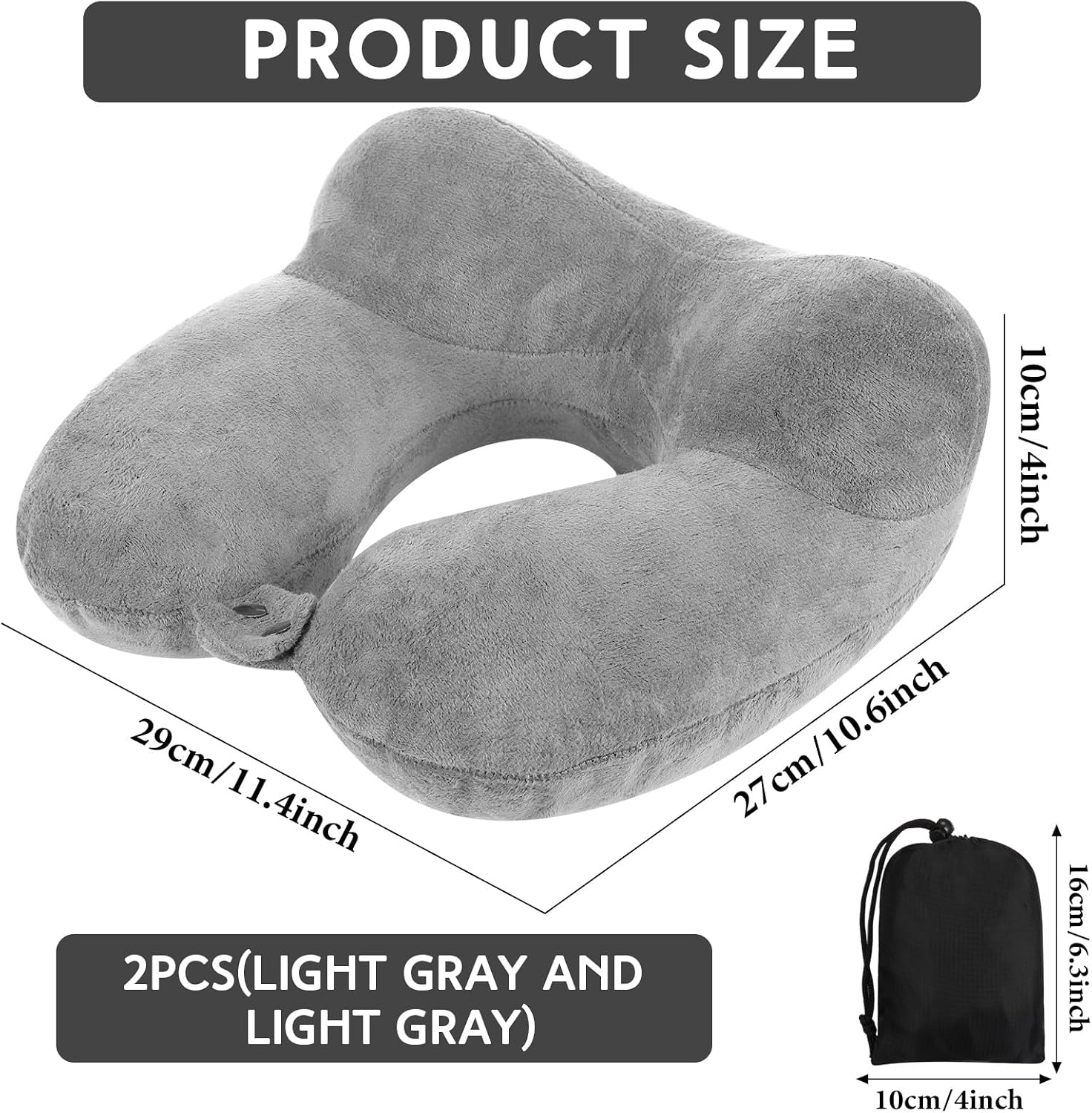 Sintuff 2 Pack Inflatable Travel Pillow for Airplanes Inflatable Neck Flight Pillows with Compact Bag and Blindfold for Traveling…