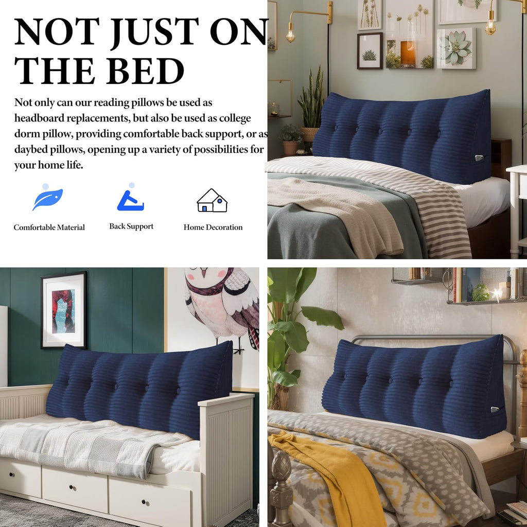Daneey Headboard Wedge Pillow Bed Wedge Pillow for Headboard Bolster Reading Pillow for Bed Back Pillow for Sitting in Bed Wedge Pillow…