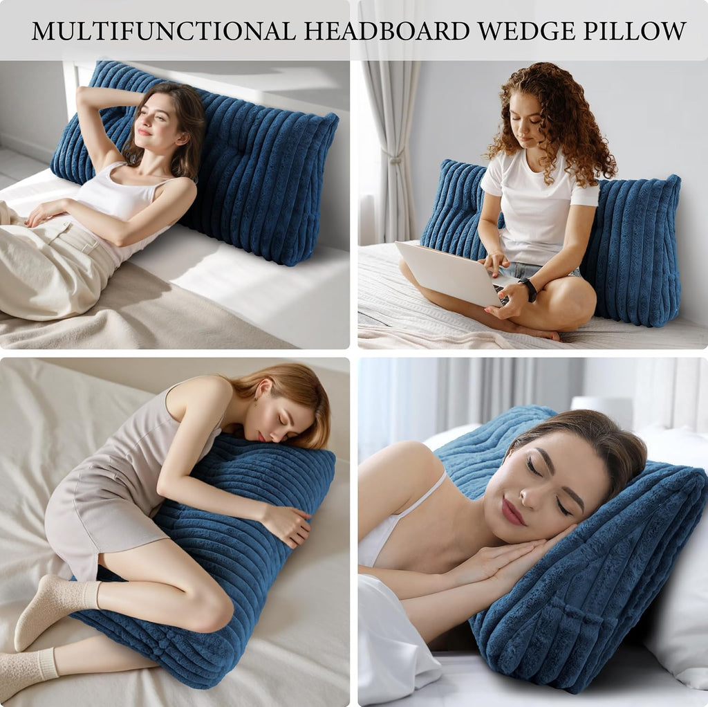 Headboard Pillow Twin XL, Triangular Wedge Pillow Headboard, Cushion Headboards Reading Pillows, Backrest Pillows for Sitting in Bed or…