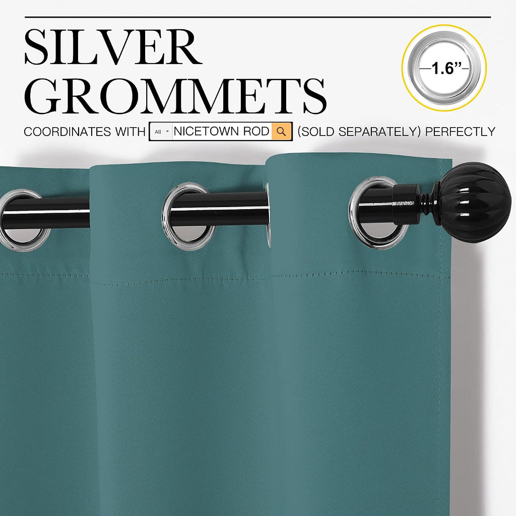 Nicetown Insulated Curtains Blackout Draperies - Triple Weave Microfiber Home Thermal Insulated Solid Ring Top Blackout Curtains/Panels for…