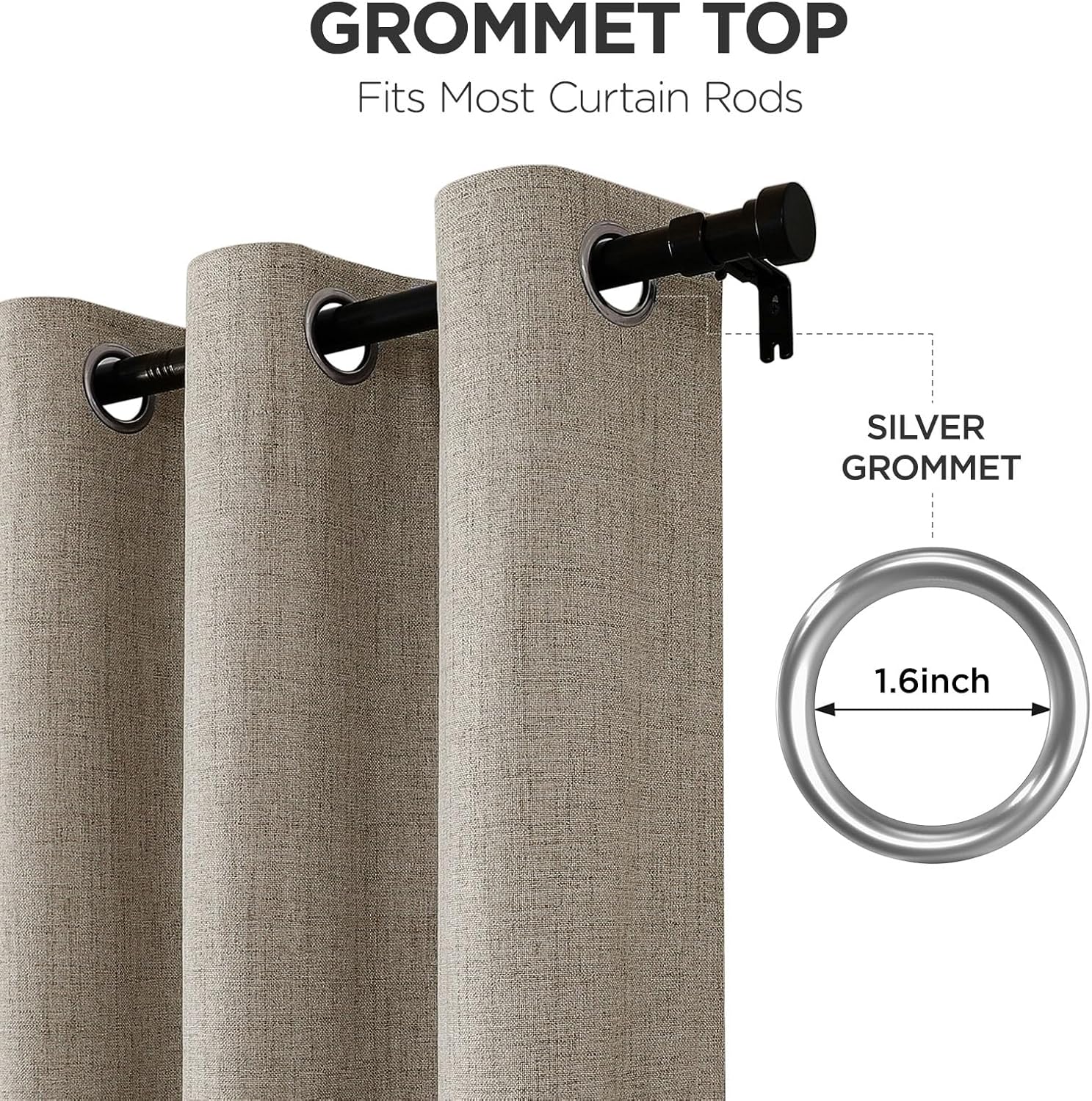Joydeco Linen Blackout Room Divider Curtains, Extra Wide Sliding Door Drapes Living Room Curtains, 1 Panel 100W x 84L Inch Patio Door…