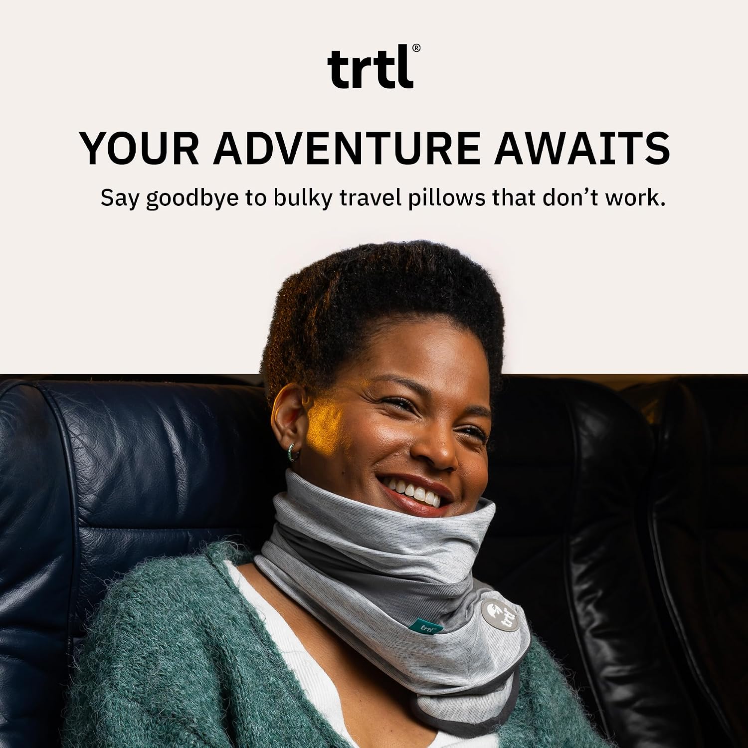 trtl Pillow Plus - Airplane Neck Pillow for Traveling - Height-Adjustable, Breathable Travel Pillow for Head and Neck Support While on…