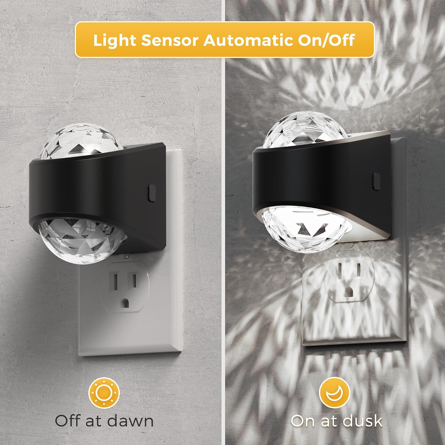L LOHAS LED Night Lights Plug into Wall 2 Pack, Night Light for Kids with Dusk to Dawn Sensor,5000K Daylight White Projector Light for…