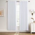 Guken Beige White 100% Blackout Linen Curtains 80 Inches Long for Bedroom Full Light Blocking Country Farmhouse Black Out Insulated Thermal…