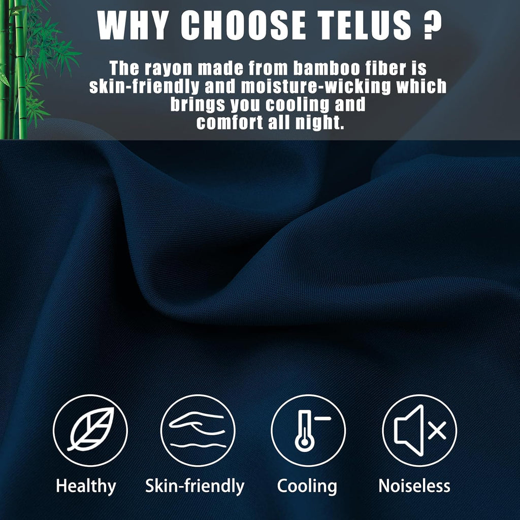 TELUS Pillow Cases Standard Size 2 Pack, Bamboo Rayon Cooling Pillowcases with Envelope Closure, Cool Breathable Pillow Case for Hot…