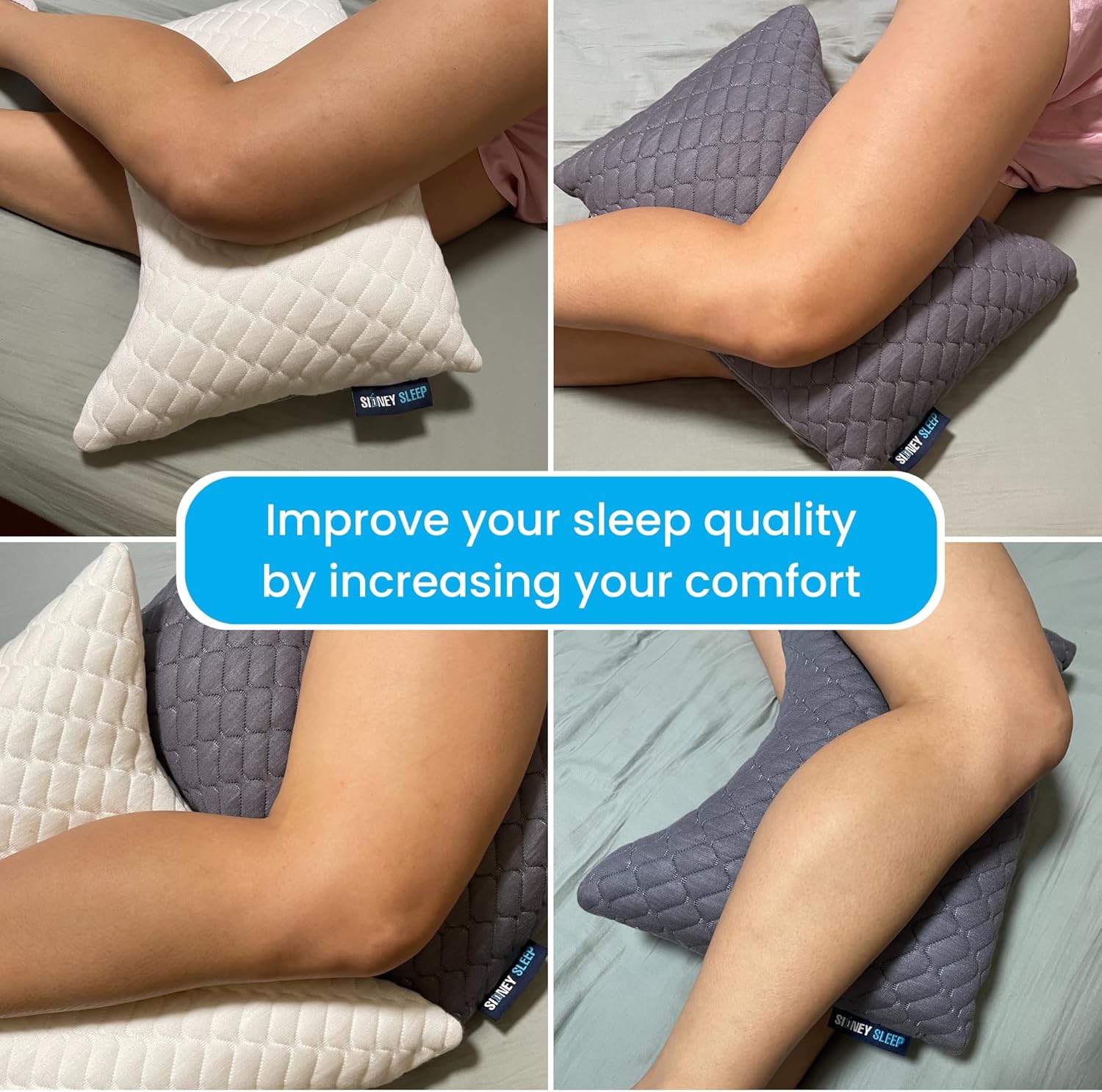 Sidney Sleep Mini Travel Size Neck Pillow - Knee, Back Lumbar and Support - Small Curved Pillow - Adjustable Fill - Washable Case…