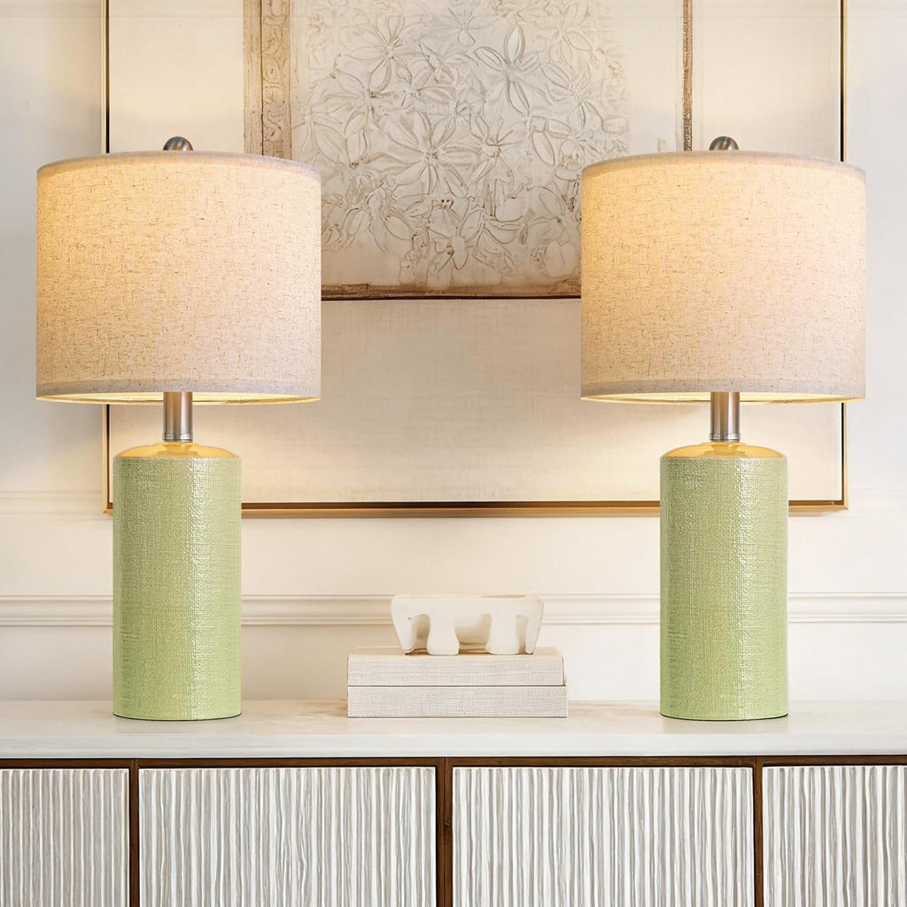 G-SAFAVA 20.5" Small Table Lamps for Living Room Lamp Set of 2 Ceramic Lamps for Bedroom Bedside Lamps Modern Boho Lamps for Night Stands…