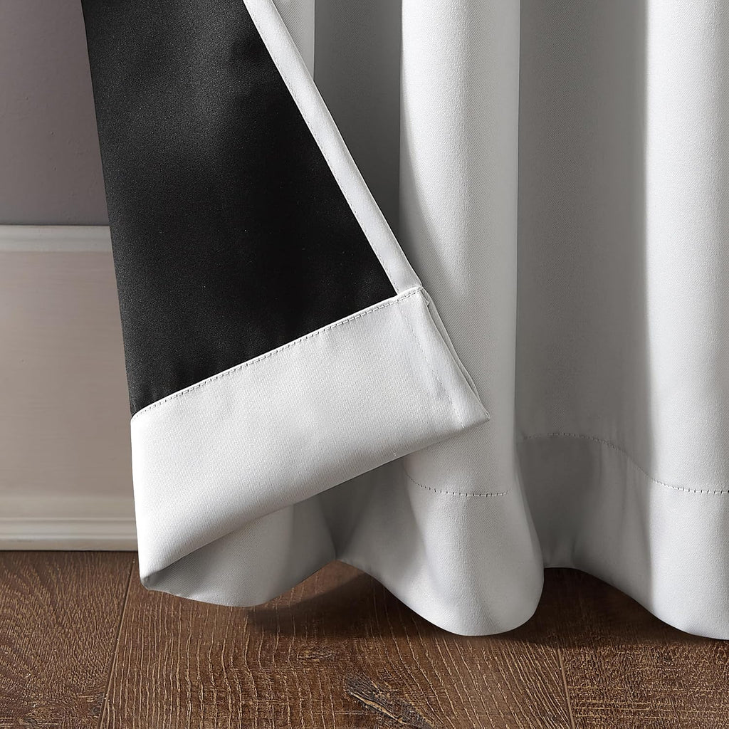 Sun Zero Nordic Theater Grade Extreme 100% Blackout Grommet Curtain Single Panel, 52" x 108", Pearl