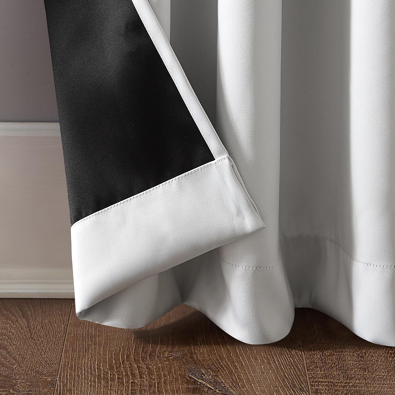 Sun Zero Nordic Theater Grade Extreme 100% Blackout Grommet Curtain Single Panel, 52" x 95", Pearl