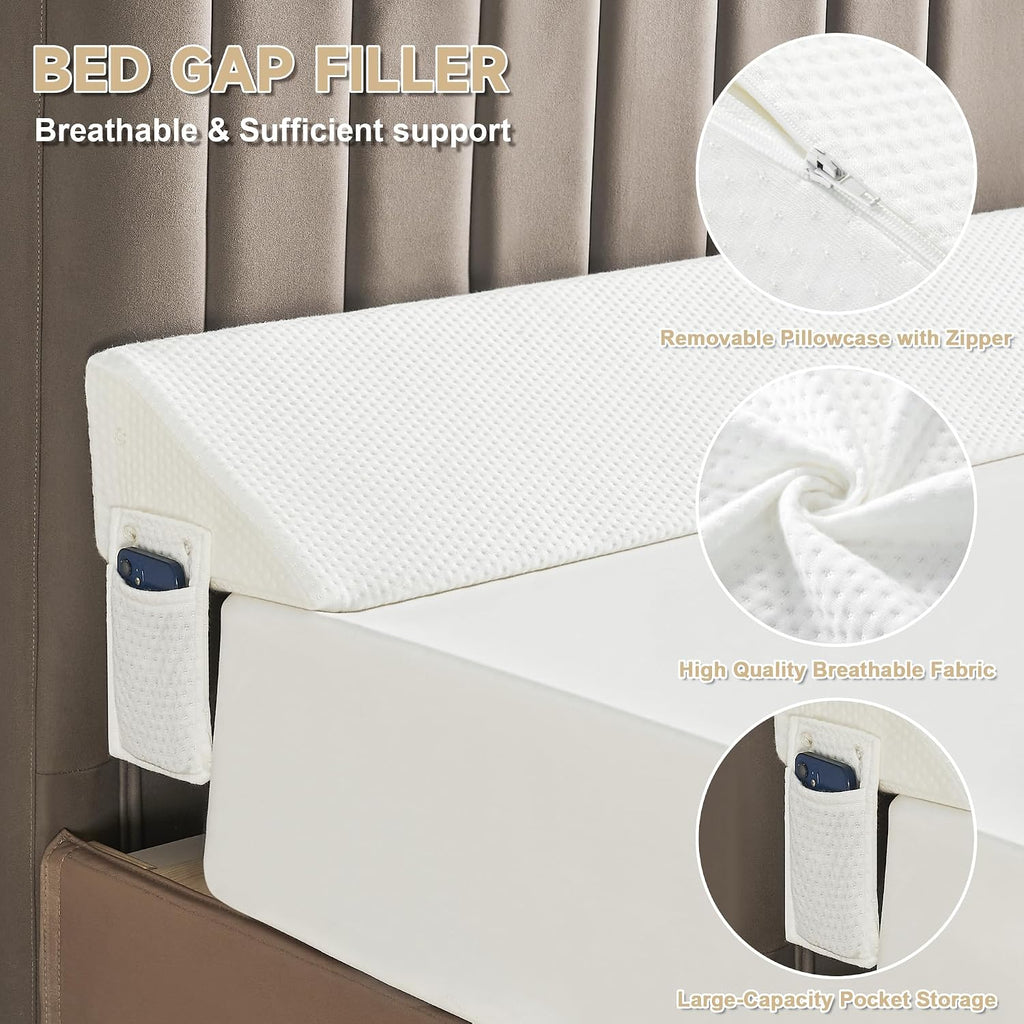 IFNOW King Size(76"x6"x10") Bed Wedge Pillow for Headboard, Mattress Gap Filler(0-8"), Bed Wedge for Gap Between Your Headboard and…