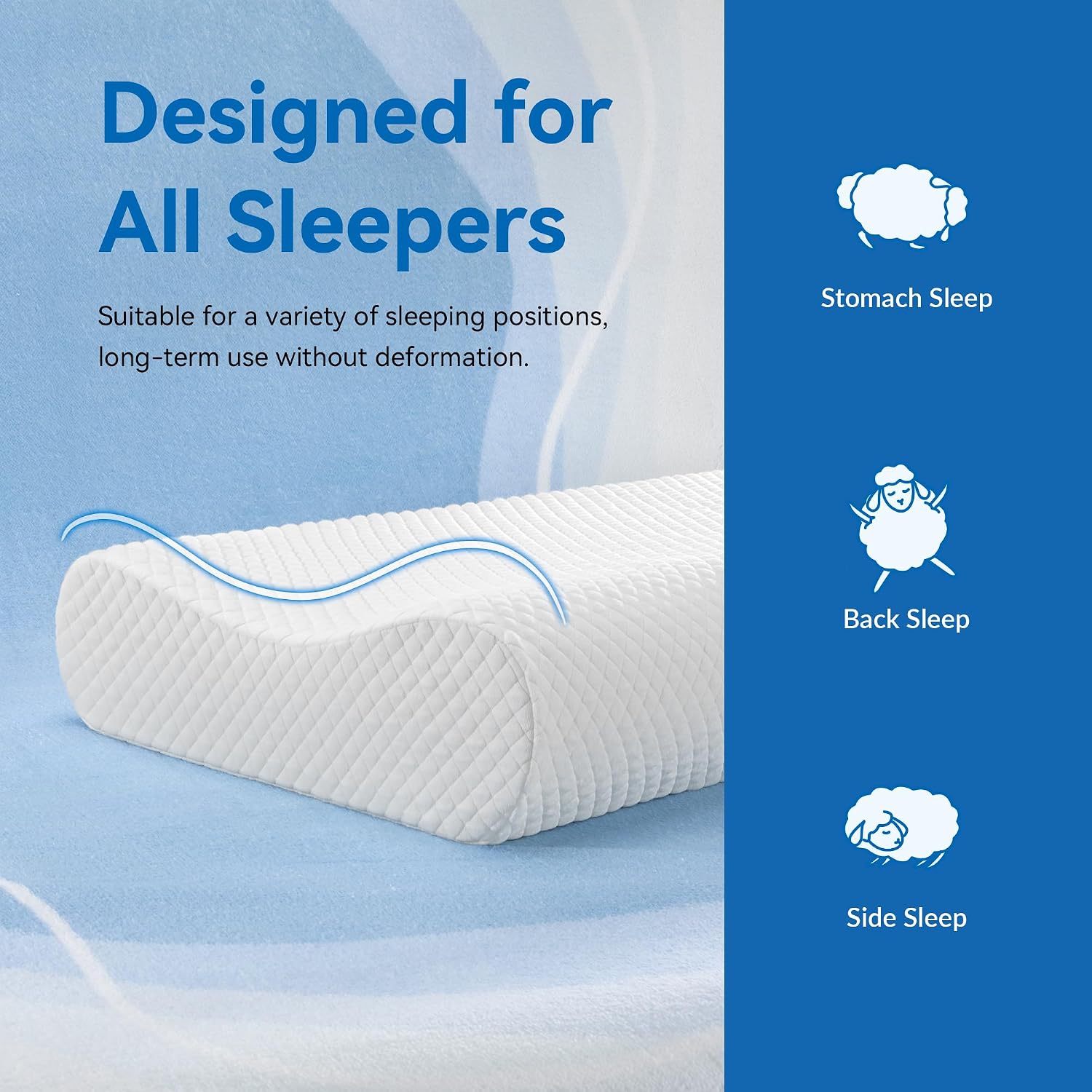 Amaeromax AM AEROMAX 26" Queen Size Contour Memory Foam Pillow, Cervical Pillow for Neck, Neck Orthopedic Sleeping Pillows for Side, Back…