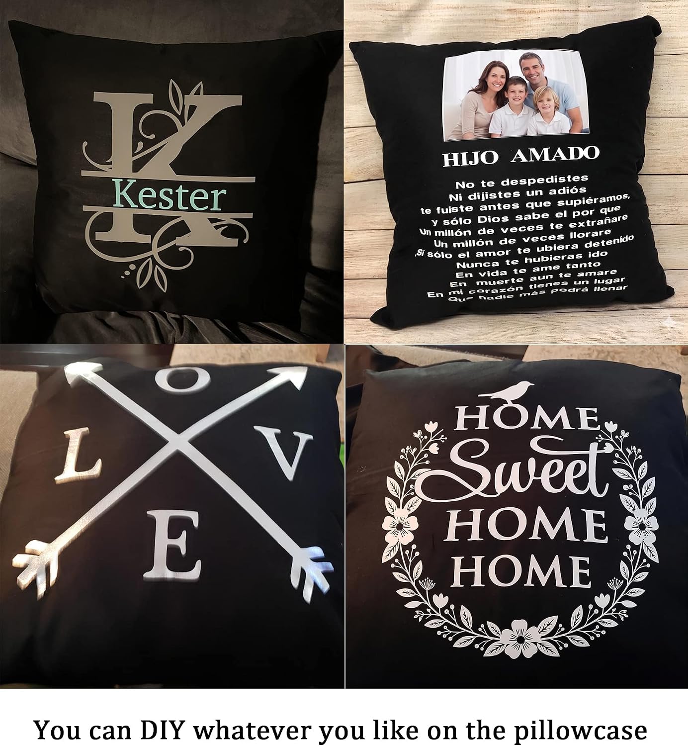 Thmyo 4-Pack 100% Cotton Comfortable Solid Decorative Throw Pillow Case Square Cushion Cover Sublimation Blank Pillow Covers DIY Pillowcase…