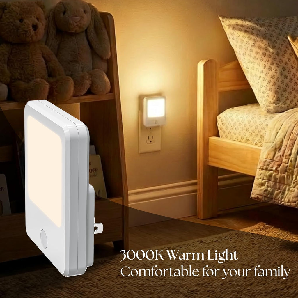 DYMOND Plug in Night Lights with Motion Sensor Dusk to Dawn, Dimmable Warm White Soft Light for Hallway, Bedroom, Bathroom, Stairway…