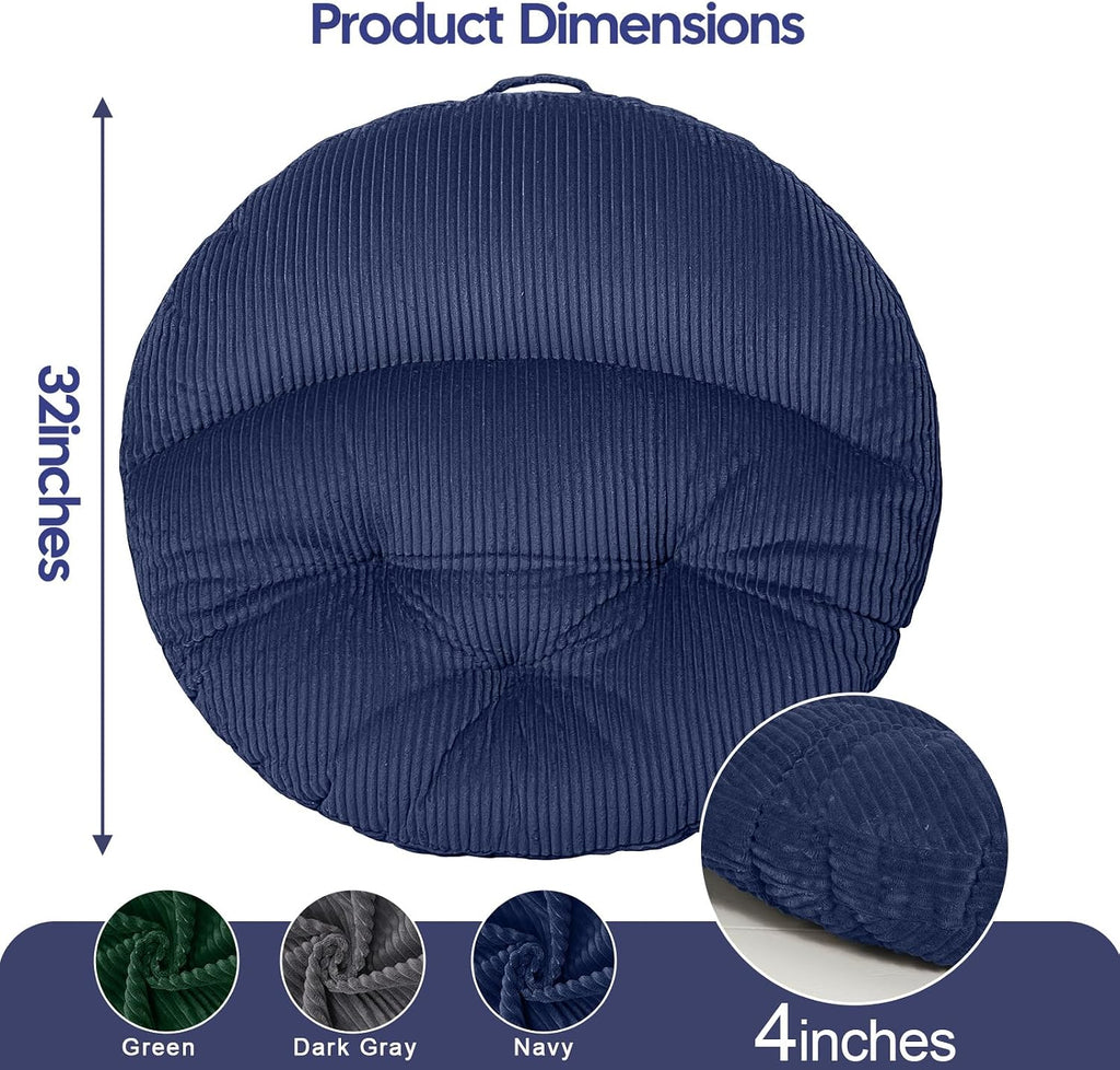 Meditation Cushion, Extra Large Floor Pillow Cushion for Adults, Round Tufted Japanese Meditation Pillow for Tatami Living Room, Yoga…
