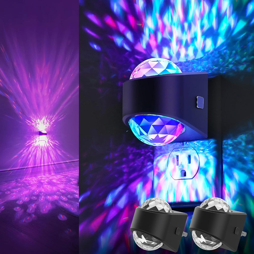 Night Lights Plug into Wall, Star Projector for Bedroom [2 Pack] Night Light Projector for Kids, 9-Color RGB Galaxy Nightlight with Dusk…