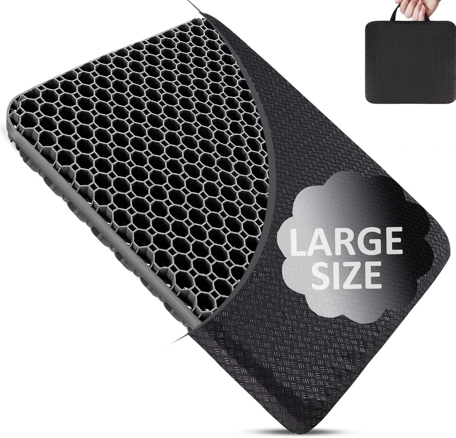 AirllantryHome Seat Cushion, Gel Seat Cushion for Long Sitting– Back, Sciatica, Tailbone Pad, 19in Seat Pad for Car, Office Chair, Wheelcha…