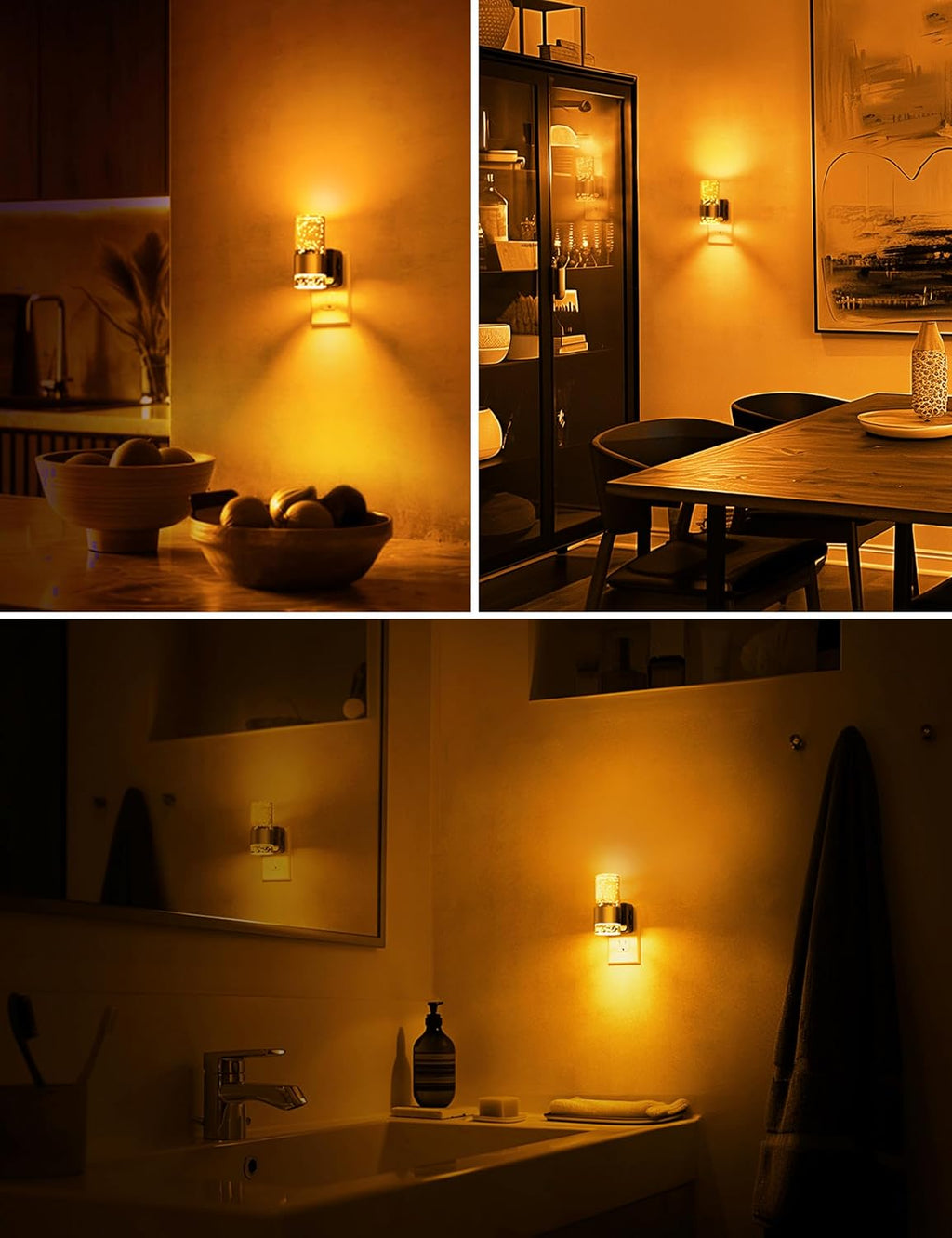 L LOHAS LED Night Lights Plug into wall, Amber Night Light with Adjustable Brightness, Plug in NightLight with Auto Light Sensor, Wall…