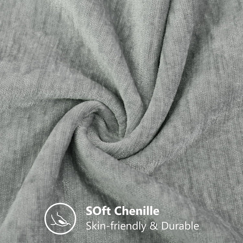 decorUhome Chenille Grey Throw Pillow Covers 16x16 Inch Set of 2, Decorative Soft Couch Pillow Covers Solid Dyed Accent Farmhouse Neutral S…