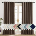NICETOWN Coffee Vintage Linen 100% Blackout Curtains for Living Room, Thermal Insulated Curtains 102“ Long, Noise Reducing Window…