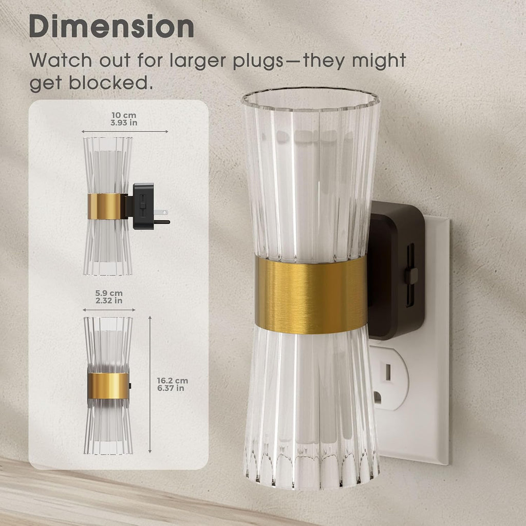 Briignite Night Light Plug into Wall, 2 Pack, 320° Rotation Night Light with Dusk to Dawn Light Sensor, Soft White 3000K, 0-100LM…
