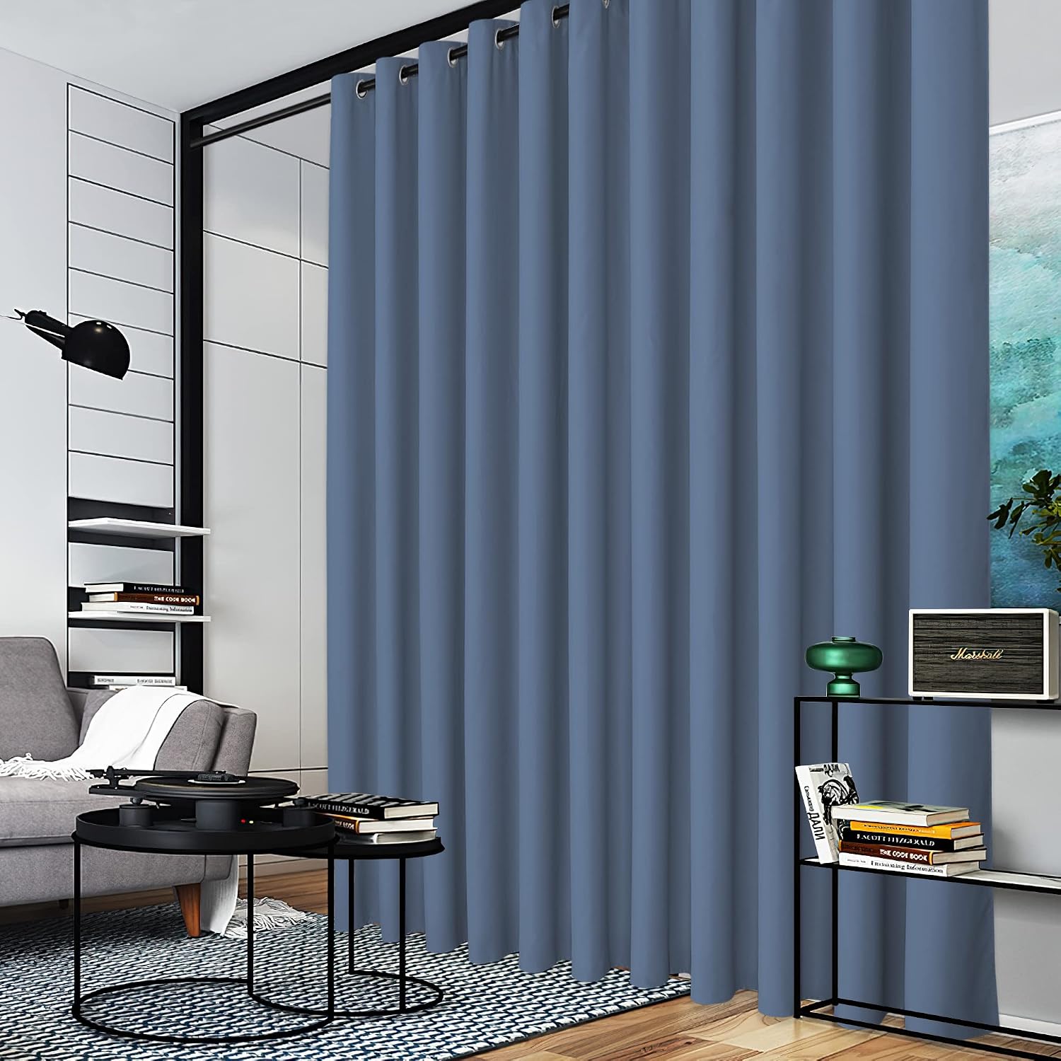 Rybhome RYB HOME Extra Wide Curtain for Room Divider, Blackout Privacy Soundproof Curtains for Large Window Shared Bedroom Apartment Backdr…