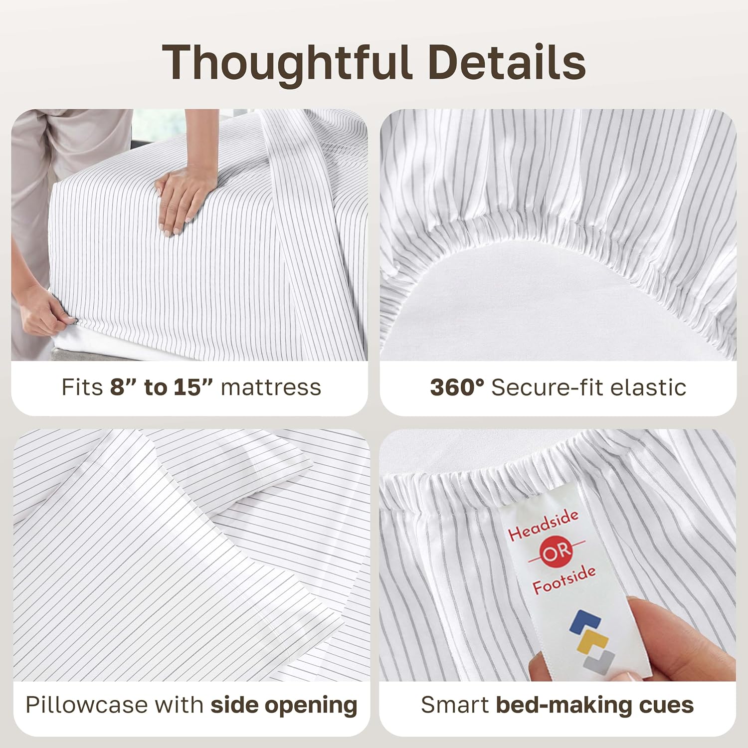 CaliforniaDesignDen California Design Den Soft 100% Cotton Twin Size Bed Sheets Set, 400 Thread Count Good Housekeeping Award Winner, Smoot…