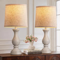 Seealle Farmhouse Table Lamps Set of 2 - Rustic Bedroom Lamps for Living Room, 22" Boho Bedside Lamp for Night Stands End Table Office…