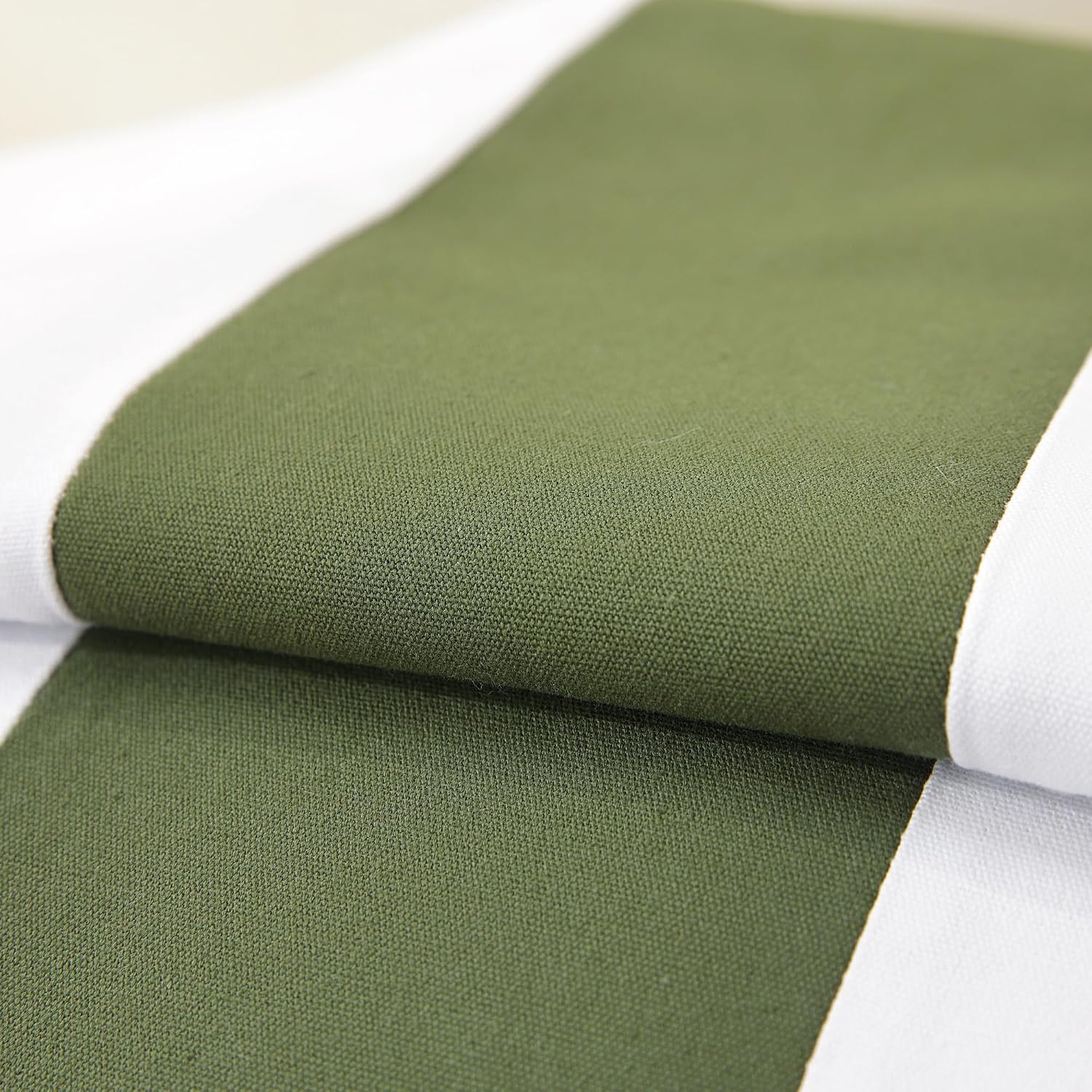 TAOSON Set of 2, 100% Cotton Canvas Patchwork Throw Pillow Covers 20x20 Inch Modern Olive Green Striped Pillow Cushion Covers Farmhouse…