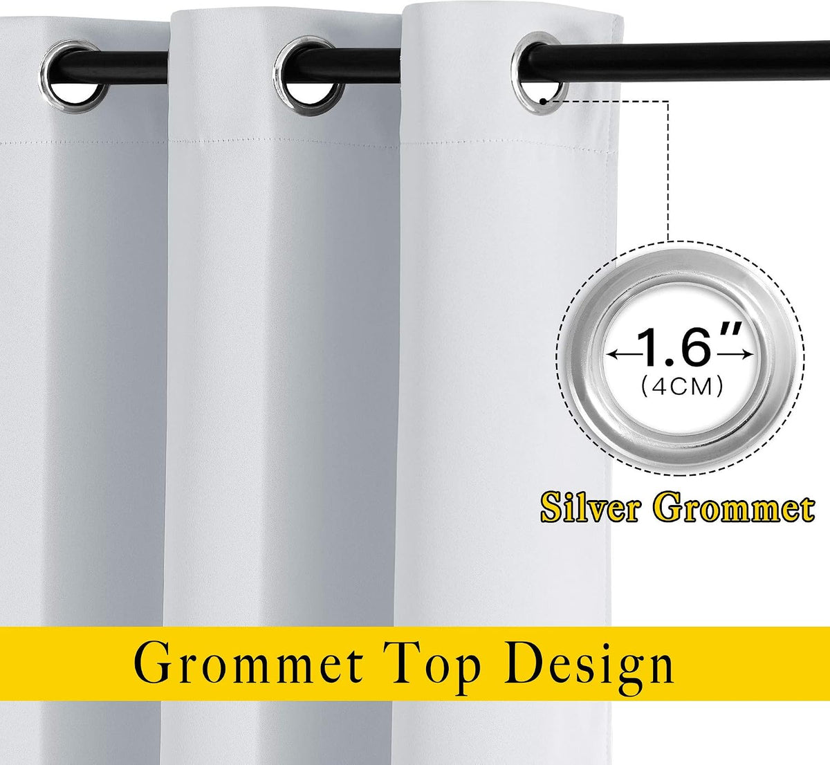 Nicetown Room Darkening Curtains for Living Room - easy maintenance Solid Thermal Insulated Grommet Curtains/Panels/Drapes for Bedroom (2…