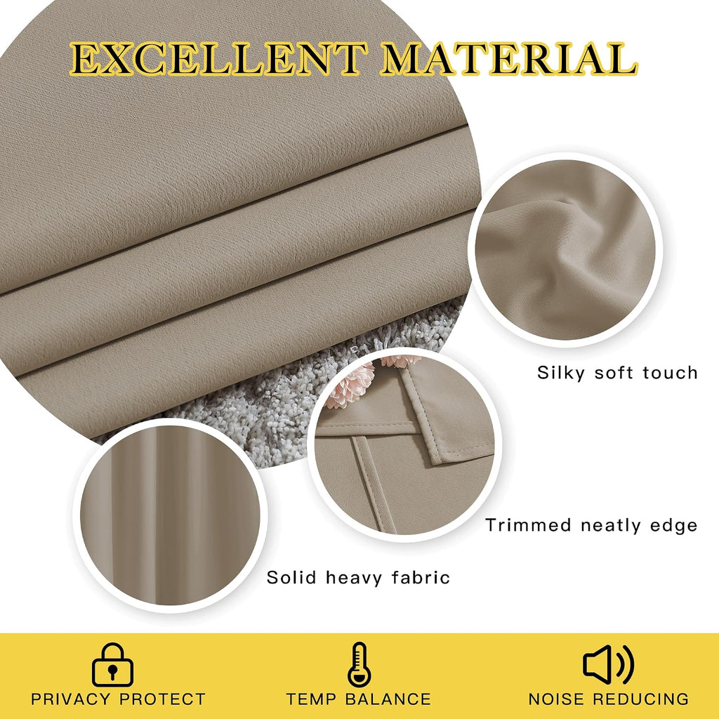 Nicetown Room Darkening Curtains for Nursery, Grommet Thermal Insulated Light Blocking Window Treatments Sound Reducing for Bedroom, W37 x…