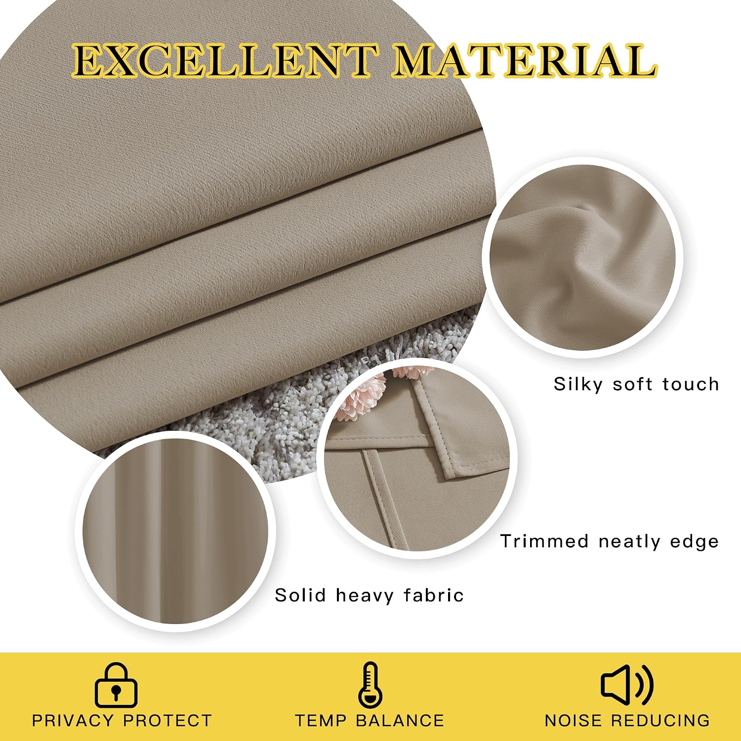 Nicetown Room Darkening Curtains for Nursery, Grommet Thermal Insulated Light Blocking Window Treatments Sound Reducing for Bedroom, W37 x…