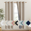 NICETOWN Oatmeal Vintage Open Linen Weave Flax Thermal Curtains, 100% Blackout Curtains 72" Long for Dining Room, Soundproof Window…