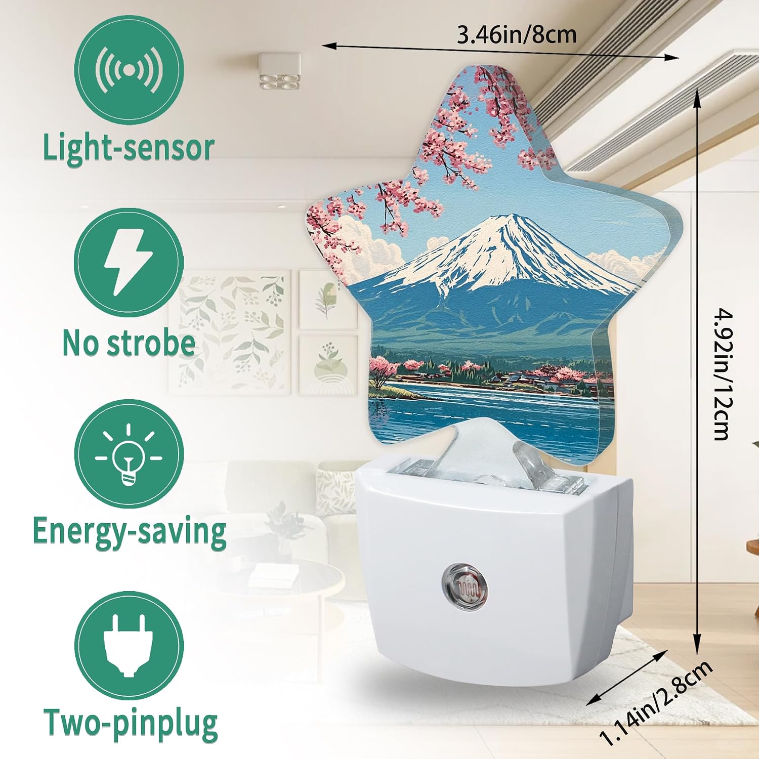 Mount Fuji Star Night Light Plug in, Soft Glow Night Light for Kids Bedroom Nursery, Gentle Warm Light for Sleep, Compact Lamp for…