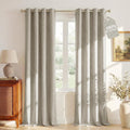 Nicetown 100% Blackout Beige 108 inch Farmhouse Curtains, White Liner Composite Grommet Linen Blend Window Treatments Thermal Drapes Sound…