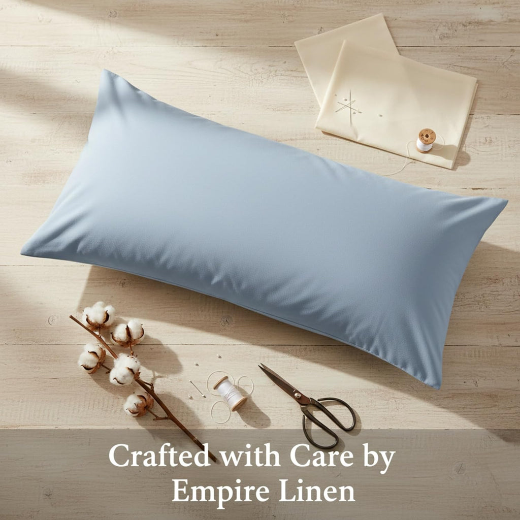 Egyptian Cotton Body Pillowcase 20x48 Inch, 600 Thread Count Sateen Weave, Zipper Closure Long Pillow Cover, Cooling Soft Breathable Body…