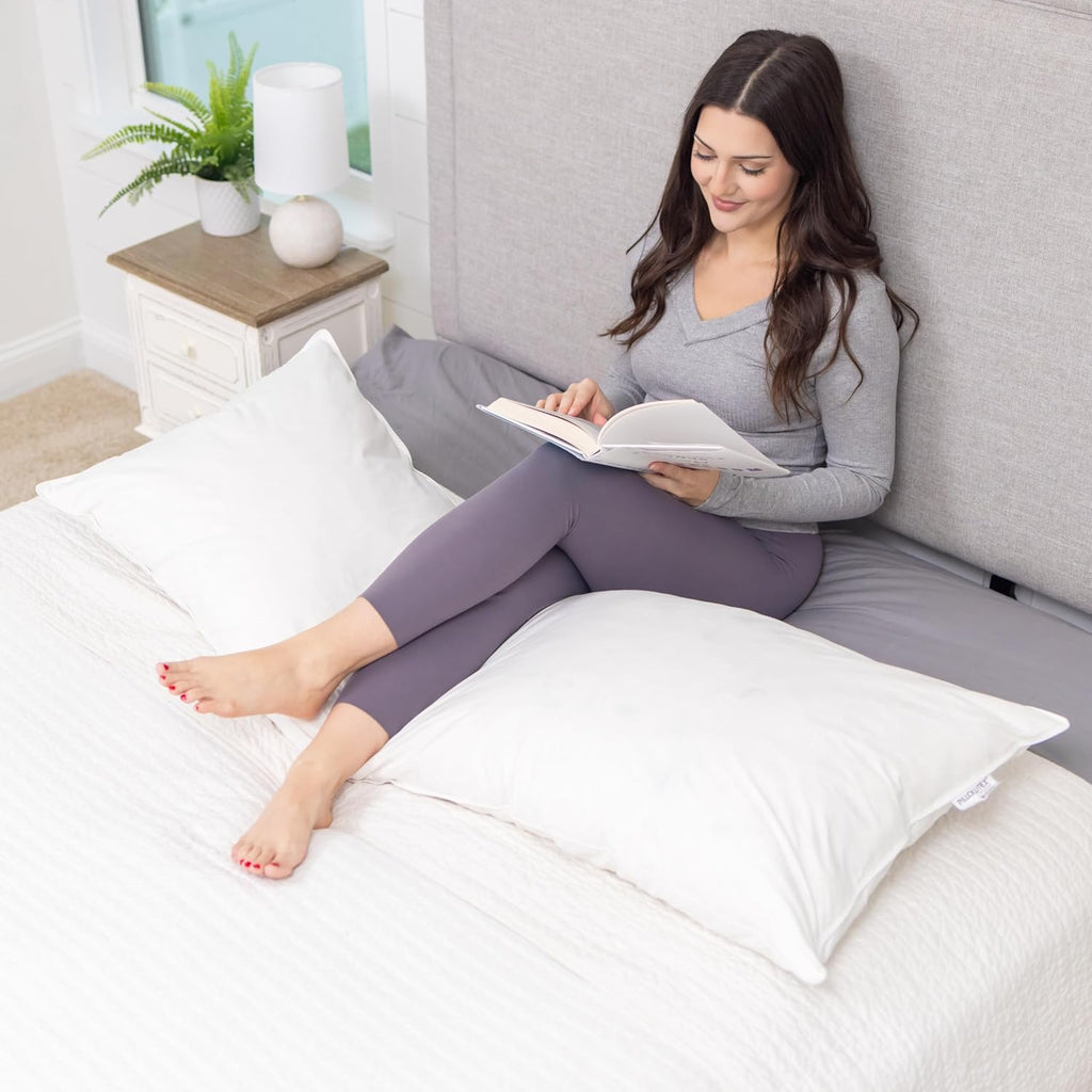 White Goose Feather and Down Body Pillow – Pillows Size 20 Inches x 72 Inches