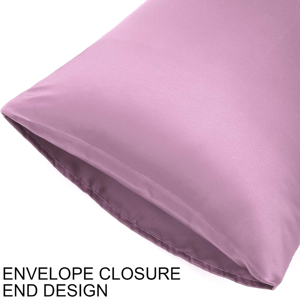 uxcell 2 Pack Silk Satin Pillowcase for Hair and Skin, Cool, Silky, Soft Breathable Pillow Cases Travel Size 14x20 Inch Sateen Pillowcase M…