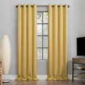 Sun Zero Nordic 2-pack Theater Grade Extreme 100% Blackout Grommet Curtain Panel Pair, 52" x 63", Flax