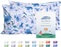 Sunflower Queen Pillowcases Set of 2, 100% Cotton Queen Size Pillow Cases 2, 20×30 inches Blue Bloom, Soft and Breathable
